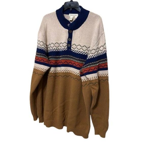 The Territory Ahead Henley Fair Isle Sweater XXL - Picture 2 of 7